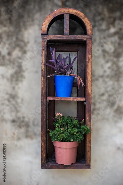 Fototapeta window with flowers