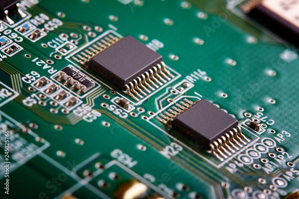 Obraz Electronic circuit board close up.