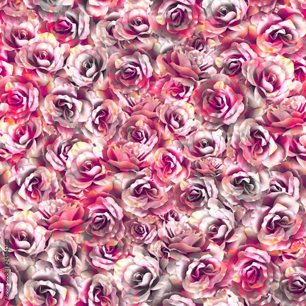 Obraz Rose pattern, pink rose pattern, seamless floral pattern.