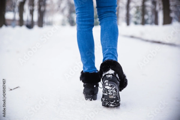 Obraz walking through snow 