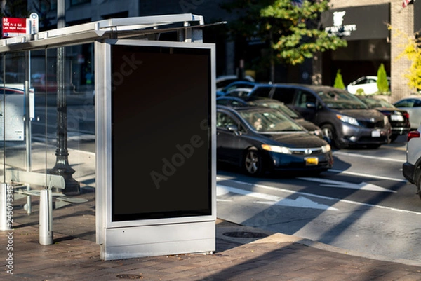 Fototapeta Empty Bus Stop Sign