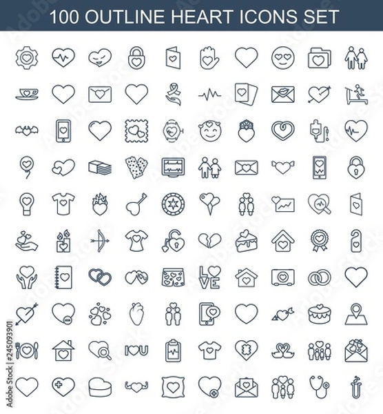 Fototapeta heart icons