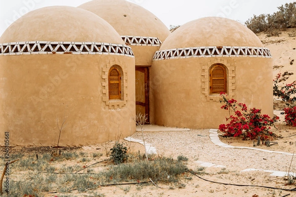 Obraz mud brick house in siwa oasis, egypt