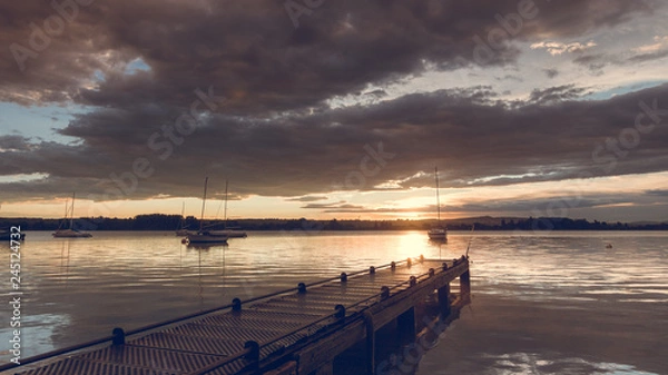 Obraz sunset on pier
