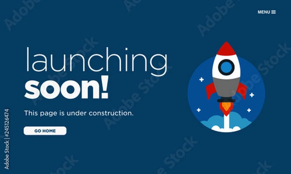 Fototapeta Launching Soon Page Design for Website