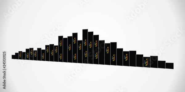 Fototapeta Set of vector cities silhouette. Design background