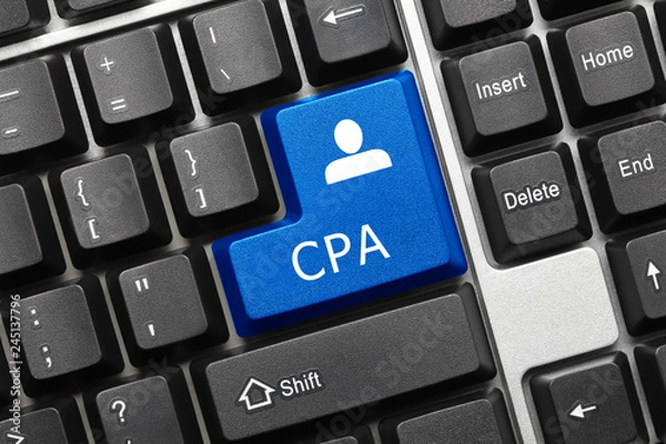 Fototapeta Conceptual keyboard - CPA (blue key)