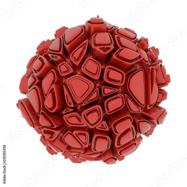 Obraz 3D Red futuristic city form random render