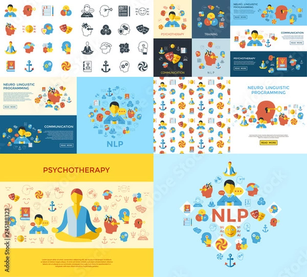 Obraz Digital vector neuro linguistic programming