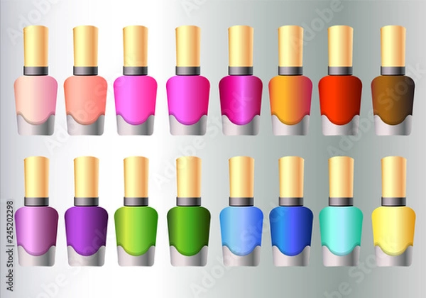 Obraz Nail polish in 16 different colors