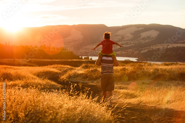Obraz Father and son walking 