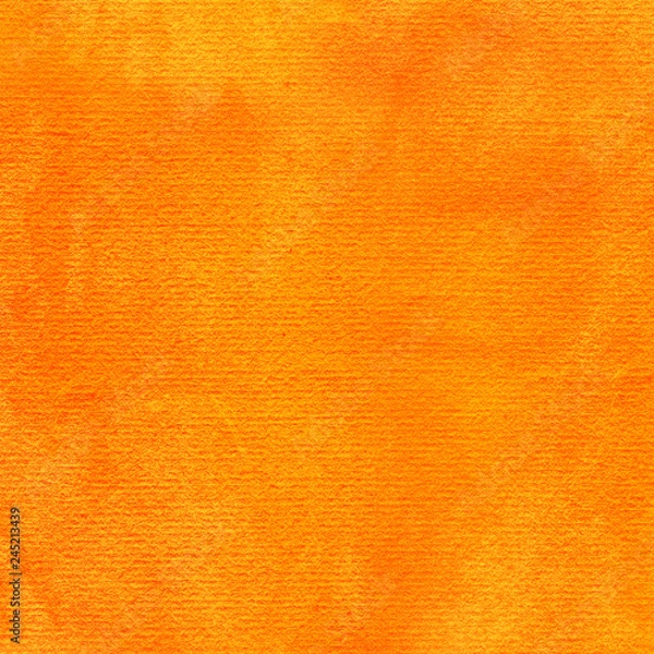 Fototapeta Abstract orange watercolor background with texture aquarelle paint and paper. Empty surface of square format with grunge effect for your text or collage.