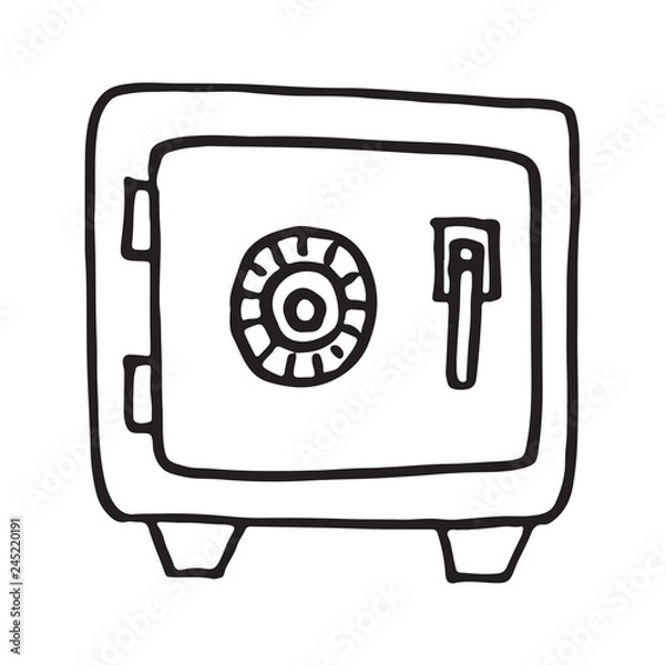 Obraz Strong safe on white backdrop