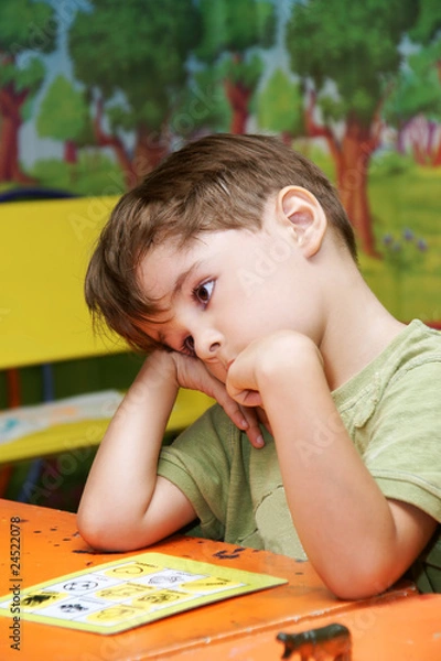 Obraz Boy in kindergarten