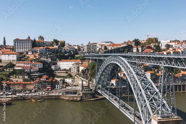 Fototapeta Dom Luis I Bridge and view of Porto old town