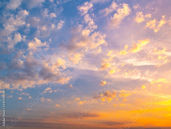 Obraz sunset sky with clouds