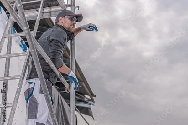 Obraz Worker and the Scaffolding
