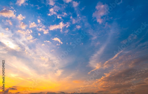 Obraz sunset sky with clouds