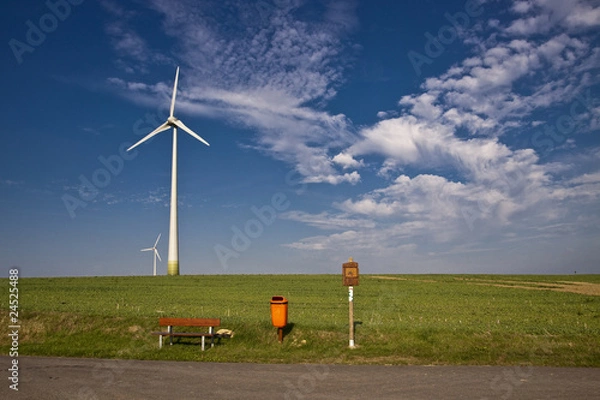 Obraz Bank  Windrad Papierkorb