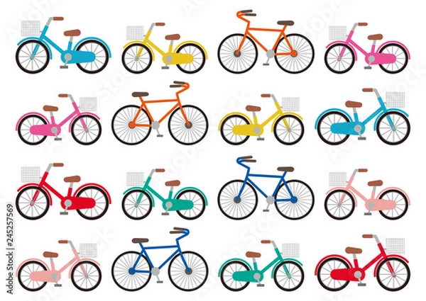 Obraz 自転車素材イラスト詰め込みセット