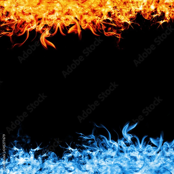 Obraz Red and blue fire frame.