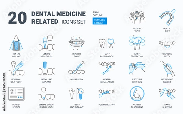 Obraz Dental icons set.