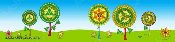 Obraz Decorative geometric trees