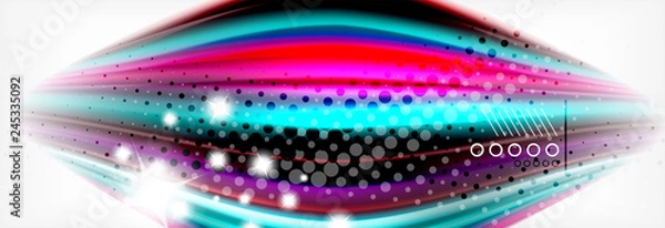 Fototapeta Smooth liquid blur wave background, color flow concept, illustration