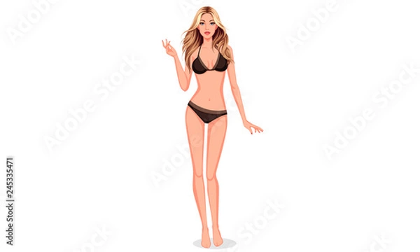 Obraz Beautiful model standing posing for dress up