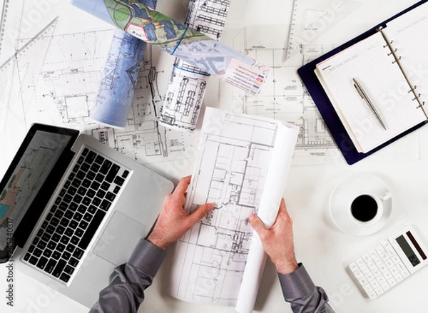 Fototapeta Architect at work