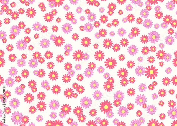 Fototapeta Daisy floral seamless vector background - Vector