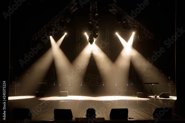 Obraz Free stage with lights, lighting devices.