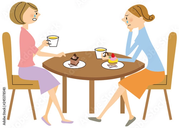 Fototapeta 女性カフェ　相談