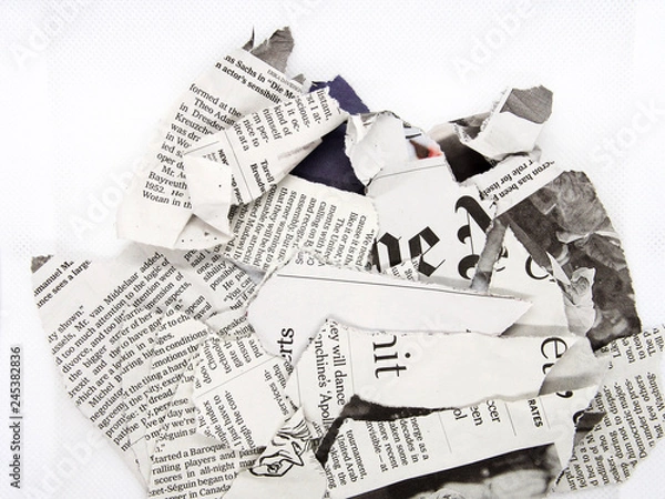 Obraz torn and crumpled newspaper