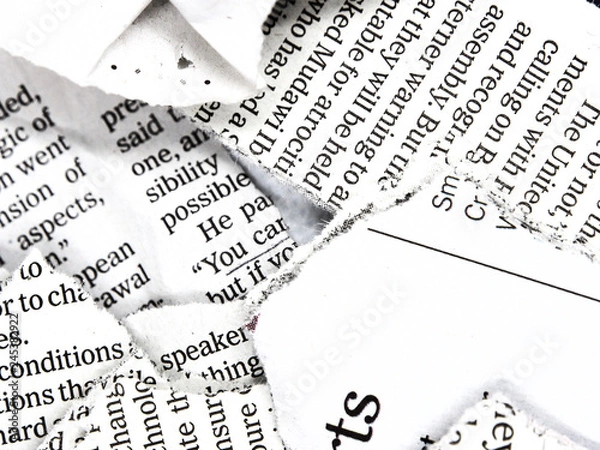 Obraz torn and crumpled newspaper