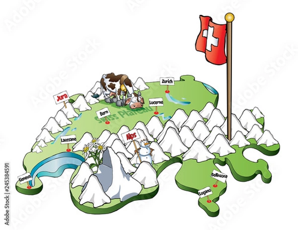 Obraz Swiss_map2