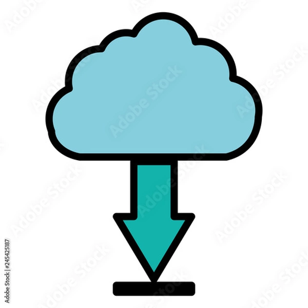 Fototapeta cloud computing server with arrow download