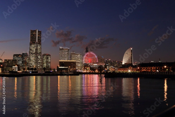 Obraz 横浜港の夕景