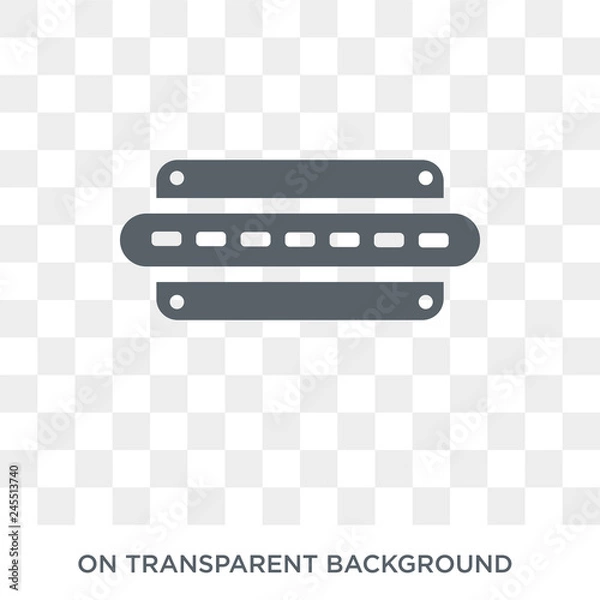 Fototapeta Harmonica icon. Harmonica design concept from Music collection. Simple element vector illustration on transparent background.