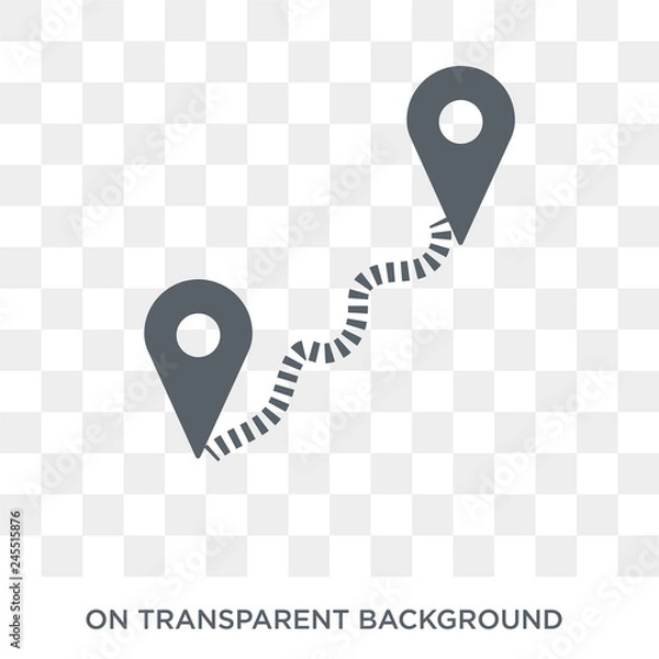 Fototapeta Distance icon. Trendy flat vector Distance icon on transparent background from Maps and Locations collection. High quality filled Distance symbol use for web and mobile