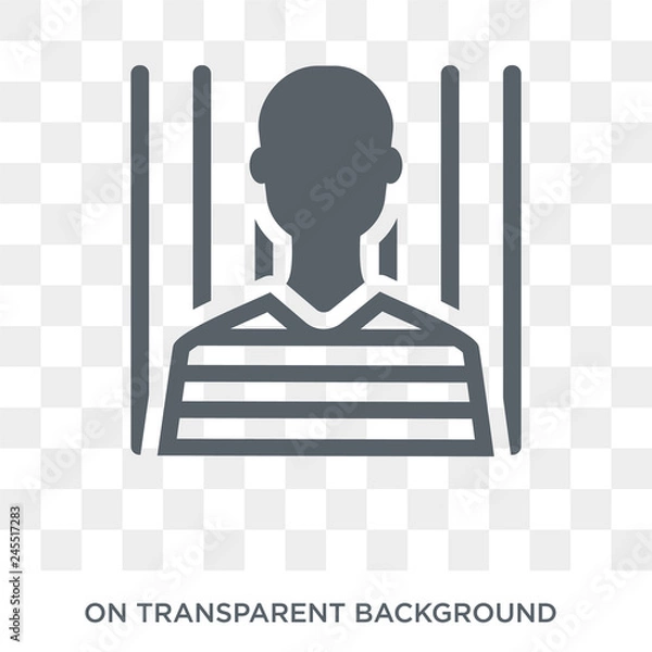 Fototapeta Convict icon. Trendy flat vector Convict icon on transparent background from law and justice collection. High quality filled Convict symbol use for web and mobile