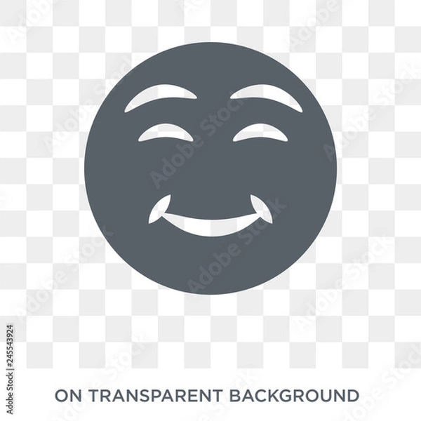 Fototapeta Smile emoji icon. Smile emoji design concept from Emoji collection. Simple element vector illustration on transparent background.