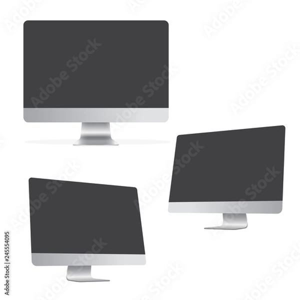 Fototapeta Computer sets mockup vector 