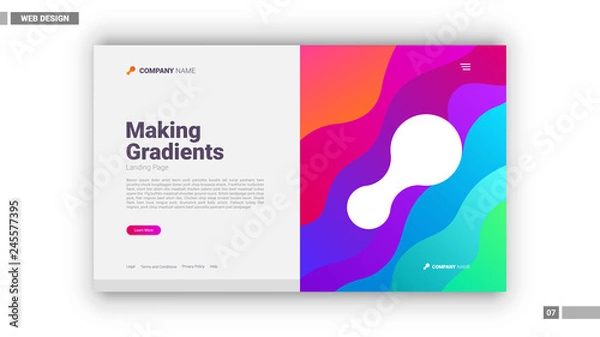 Fototapeta Web design mockup with multi-colored abstract background