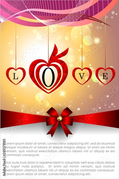 Obraz Abstract background of Valentine's day. Background Template. Vector and Illustration, EPS 10
