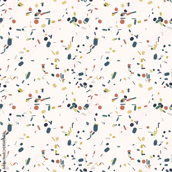Obraz Abstract seamless pattern with colorful chaotic small squares with round corners. Infinity geometric pattern. Vector illustration.     
