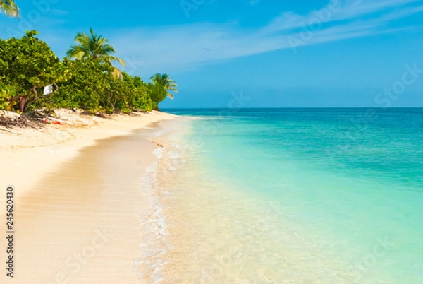 Fototapeta One of Many Small, Sandy Islands on the Caribbean Coast of Venezuela that Are Very Popular for Tourism, Close to Town Chichiriviche, Morrocoy National Park