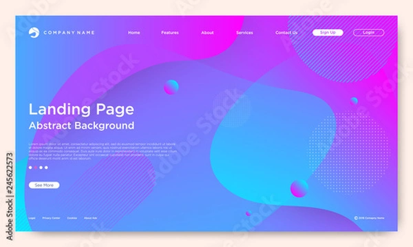 Fototapeta Website Landing Page, Abstract Background, Gradient Pattern and Modern Style