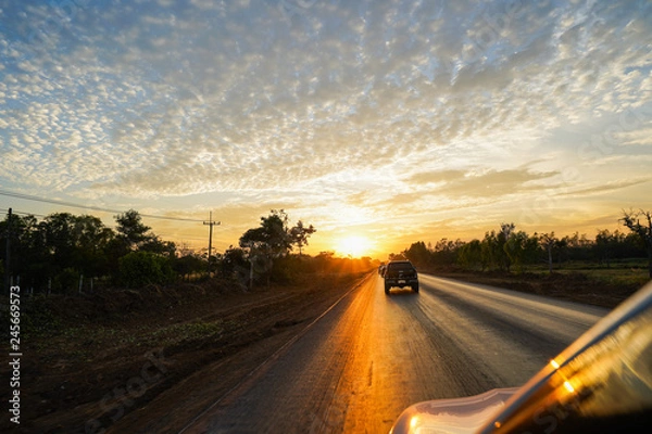 Obraz road in the sunset
