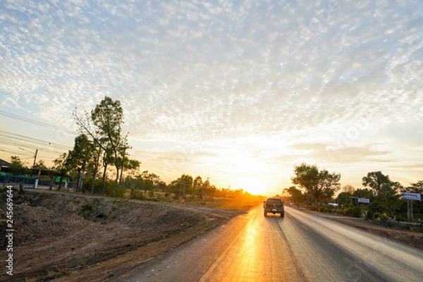 Obraz road in the sunset